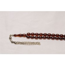 Ateş Kehribar Tesbih 8x11 mm Kapsül Püsküllü Tesbih