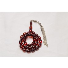 Ateş Kehribar Tesbih 8x11 mm Kapsül Püsküllü Tesbih