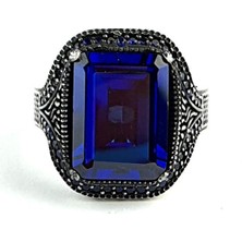 Ose Shop Lacivert Zirkon Taşlı 925ayar Gümüş Erkek Yüzük