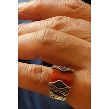 Ose Shop Akik taşlı oniks taş detaylı gümüş erkek yüzük
