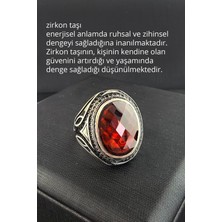 Ose Shop Kırmızı Zirkon ve oniks taşlı Gümüş erkek yüzük