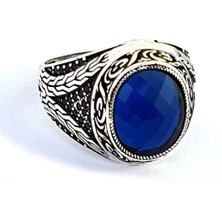 Ose Shop Lacivert Zirkon Taşlı 925 ayar Gümüş Erkek Yüzük
