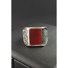 Ose Shop Akik taşlı oniks taş detaylı gümüş erkek yüzük