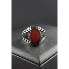 Ose Shop Akik taşlı oniks taş detaylı gümüş erkek yüzük