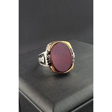 Ose Shop Akik Taşlı Oniks Taş Detaylı 925ayar Gümüş Erkek Yüzük