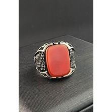 Ose Shop Akik Taşlı Oniks Taş Detaylı 925 ayar Gümüş Erkek Yüzük