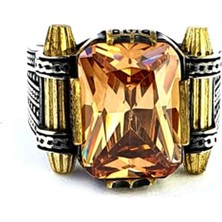 Ose Shop Sitrin Taşlı 925ayar Gümüş Erkek Yüzük