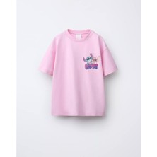 Stitch Baskılı Kız Çocuk T-Shirt Renk