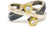 Ose Shop Zirkon Taşlı Gümüş Tasarım El Yapısı Yüzük