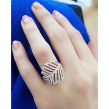 Ose Shop Yaprak Figürlü Gümüş Rose Yüzük