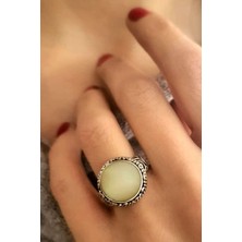 Ose Shop Kalsedon taşlı tasarım gümüş yüzük