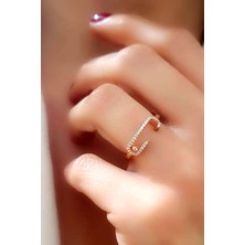 Ose Shop Taşı hareketli gümüş rose yüzük