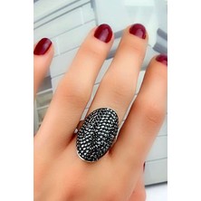 Ose Shop Swarovski Taşlı Gümüş Lüks Yüzük