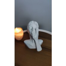 Tutkulu Kadın Dekor Dekorasyon Biblo Heykel Ev Dekorasyonu Hediyelik 15 cm  Beyaz Renk