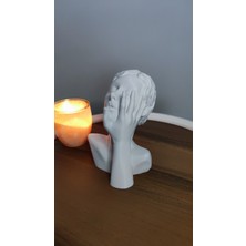Tutkulu Kadın Dekor Dekorasyon Biblo Heykel Ev Dekorasyonu Hediyelik 15 cm  Beyaz Renk