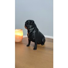 Pug Köpek Dekor Dekorasyon Biblo Heykel Ev Dekorasyonu Hediyelik 14 cm  Siyah Renk