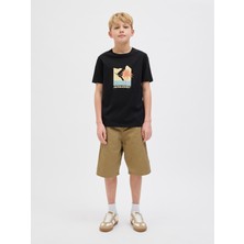 Jack Jones Jjbarbados Tee Ss Crew Neck Jnr Çocuk Siyah Tshirt 12269841-02