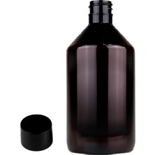 Ziylan 500 ml Pet Kahverengi Düz Kapaklı Şişe, 12 Adet, Plastik Şişe, Esans Şişesi, Medikal Şişe