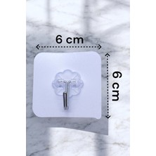 Şeffaf Yonca Askılık 10 Adet  Güçlü Kendinden Yapışkanlı Kapı Duvar Askıları Mutfak Banyo Kanca Askı