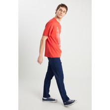 Texas Slim Fit Dar Kesim Normal Bel Dar Paça Koyu Mavi Pamuklu Esnek Jean Denim Pantolon