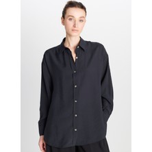 Wrangler Loose Fit Gömlek Yaka Siyah Kadın Gömlek W2510769001-RELAXED Fit Gömlek