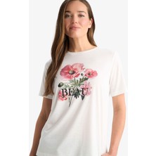 DeFacto Regular Fit Bisiklet Yaka Baskılı Kısa Kollu Tişört F4845AX25SM
