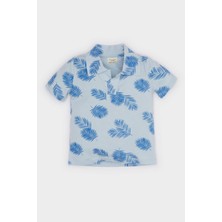 DeFacto Polo Yaka Palmiye Desenli Kısa Kollu Tişört Erkek Bebek E6764A525SM