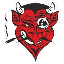 GOGO 75X85MM Sticker Kırmızı Şeytan