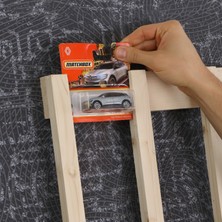 Regular Kart Rafı, Doğal Ahşap Regular Kart Sergileme Vitrini, Kutusunda Card Oyuncak Araba Rafı