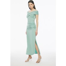 Mint Denias Slim Fit Yüksek Bel Midi Boy Etek