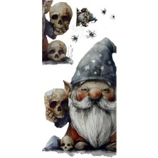 Akıllı Durak Gotik Cüce ve Kafatası Duvar Sticker Seti