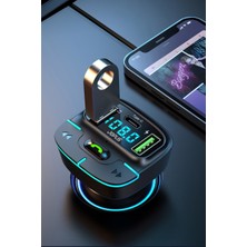 Jops F9 Araç Fm Transmitter 5.3 Bluetooth Araç Kiti USB Type-C 18W Hızlı Şarj Çıkışlı Çakmaklık Girişli