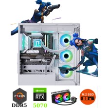 TKDEN-V63 R5-7500F 16GB Ddr5 1tb SSD B760M RTX5070 12GB 240MM Sıvı Soğutma 750W Psu Oyuncu Pc