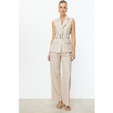 Ekol Beli Kemerli Kolsuz Yelek Taş 04122