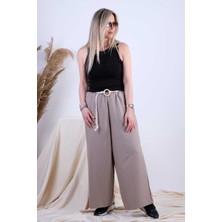 Bebe Plus Indigo Beli Lastikli Kendinden Kemerli Salaş Pantolon