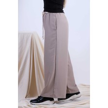 Bebe Plus Indigo Beli Lastikli Kendinden Kemerli Salaş Pantolon