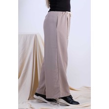 Bebe Plus Indigo Beli Lastikli Kendinden Kemerli Salaş Pantolon