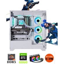 TKDEN-V66 R7-7800X3D 16GB Ddr5 1tb SSD A620M RTX4060 8gb 240MM Sıvı Soğutma 750W Psu Oyuncu Pc