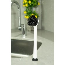 2 Adet Vantuzlu Mutfak Banyo Tezgah Üstü Silikon Bulaşık Yıkama Lavabo Temizleme Tezgah Fırçası