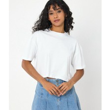 Oversize Kadın Crop Tişört – %100 Pamuk, Yüksek Kaliteli Süprem Kumaş
