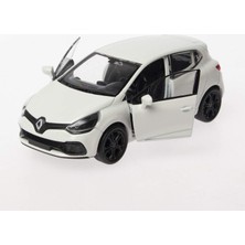 Renault Clio Rs 12 cm 1/36 Ölçek Diecast Metal Model Çek Bırak Araba Beyaz