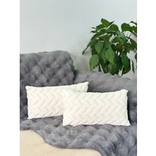 Bohem Özel Tasarım Punch Panç Desen Ekru Dekoratif Kırlent Kılıfı Sarmaşık 28X50 cm