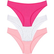 Kadın 3'lü Desenli Pamuklu Bikini Külot