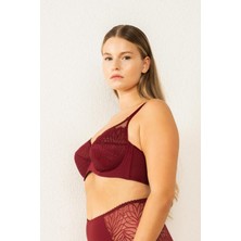 Kadın Dantelli Bordo Toparlayıcı Sütyen 6485