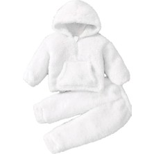 Kız Erkek Bebek ve Çocuk Fermuarlı Peluş Ikili Takım