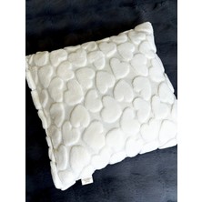 Bohem Özel Tasarım Punch Panç Desen Ekru Dekoratif Kırlent Kılıfı Kalp 45X45 cm