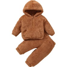 Kız Erkek Bebek ve Çocuk Fermuarlı Peluş Ikili Takım