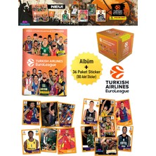 Panini Turkish Airlines Euroleague 2025 Çıkartma Albümü Başlangıç Paketi Set 36 Paket (180ADET)