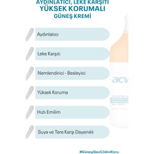 Acvit Aydınlatmaya Yardımcı Yüksek Korumalı Güneş Kremi SPF 50 + Pa ++++ 100 ml