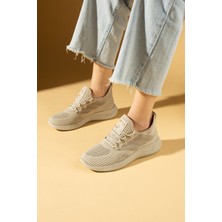 Pembe Potin Esnek Taban Bağcıklı Rahat Kalıp Kadın Sneaker 001-22-25